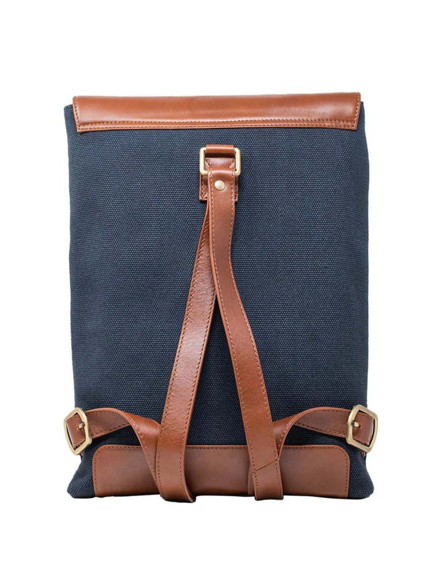 Tohl Blue Leather Large Convertible Backpack