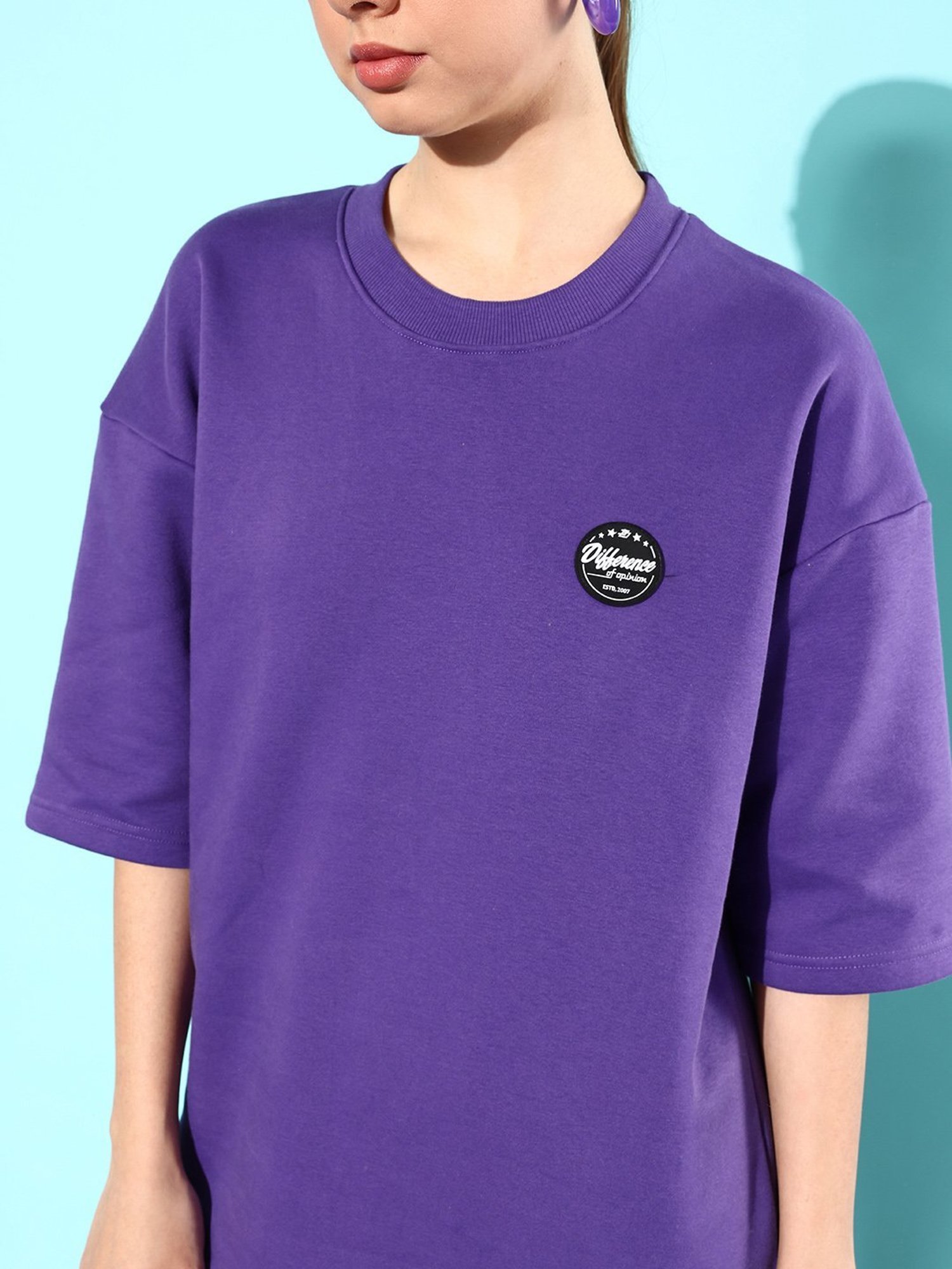 Difference of Opinion Violet Fleece Oversized Sweatshirt