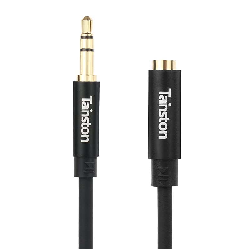 AUX Stereo Audio Extension Cable15 Feet 35mm Exthesion Cable Male to Female Gold Plated for Car StereosSmartphonesTabletsMP3 and MoreBlack