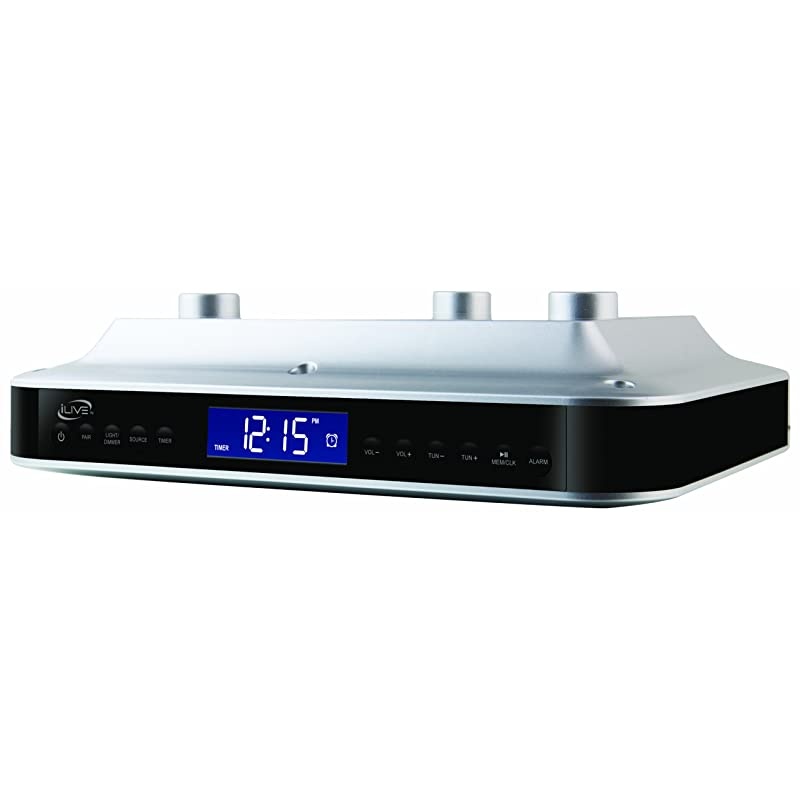 iKB333S Under Cabinet Radio with Bluetooth Speakers Silver