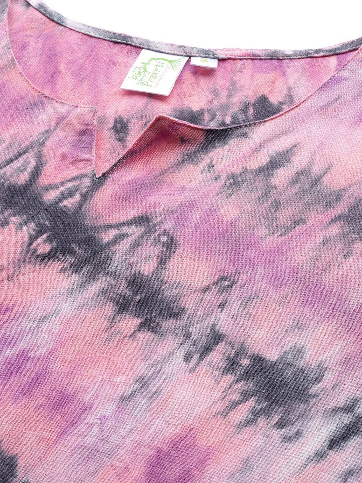 Prakrti Purple Cotton Printed Straight Kurti