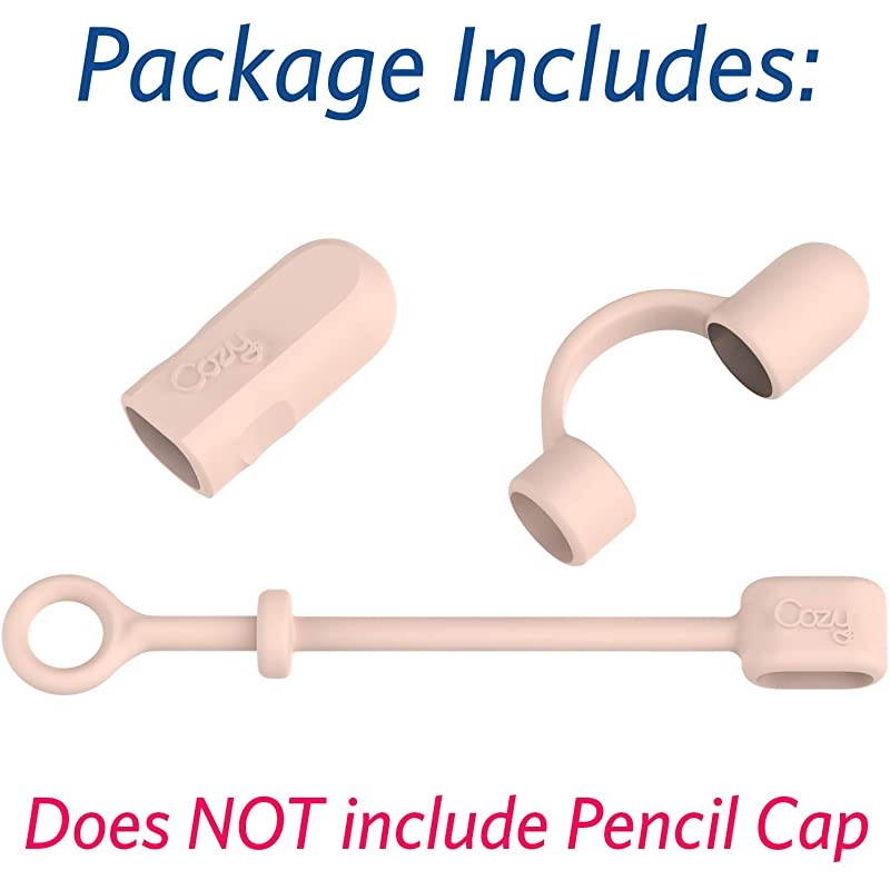 3Piece Pencil Combo Pack  The Original Apple Pencil Cap HolderKeeperTether Compatible Apple iPad Pro 6th Generation iPencil ChargerNib Accessories | Case Friendly Design Pink Sand