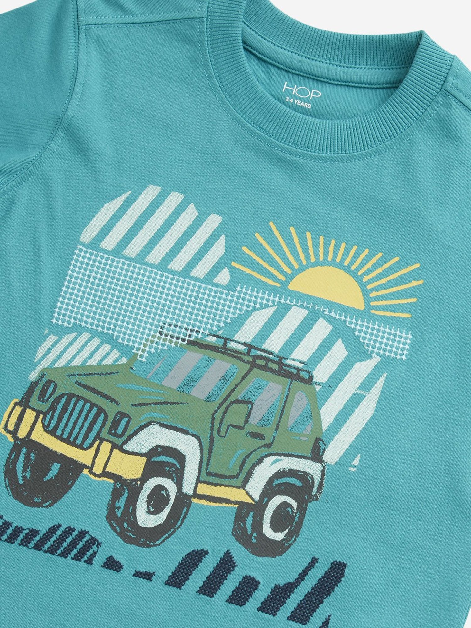 HOP Kids by Westside Teal Car Design T-Shirt