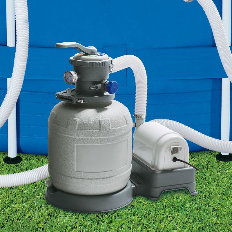 Summer Waves P53ST1600 Universal 12 Inch Sand Filter Pump Pool Cleaning System with 6 Function Handle for Above Ground Swimming Pool