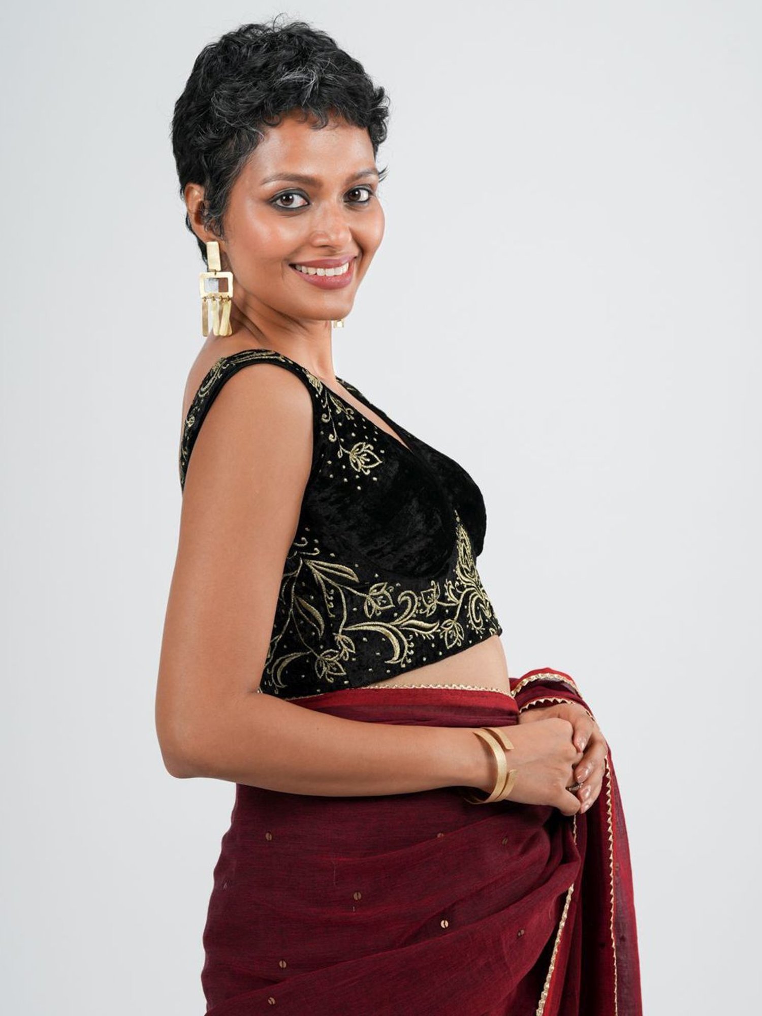 Suta Black Embroidered Blouse