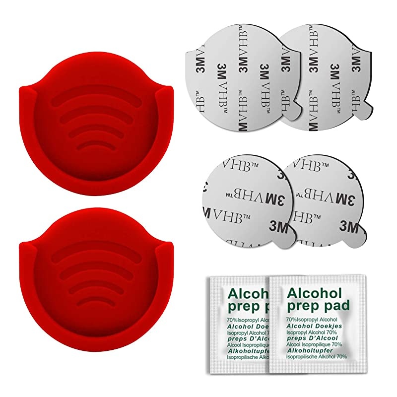 Grip Mount for Socket User 2 Pack Silicon Car Phone Holder for Phone Collapsible GripStand with 3M Sticker Pads Replacement for Dashboard Office Home Desk Kitchen Wall and More Red