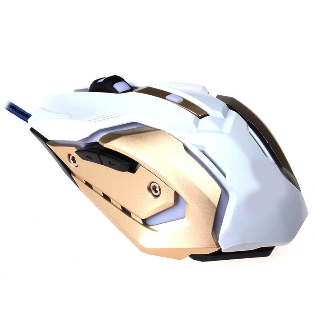 7-Key 2400DPI Colorful LED Backlit Professional Optical Gaming Mouse White