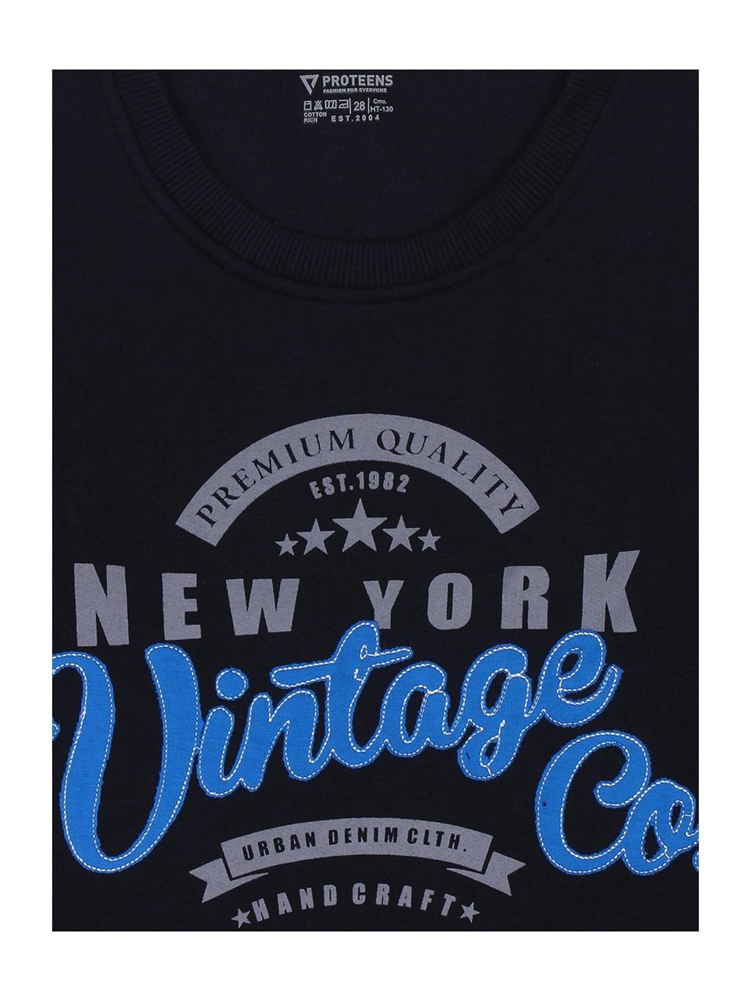 Proteens Kids Black Cotton Printed Sweatshirt