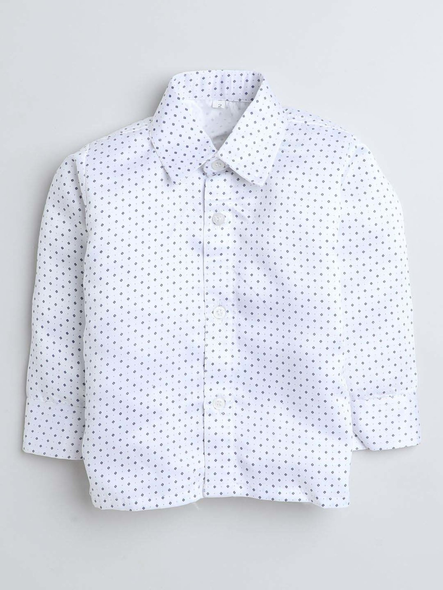 Fourfolds Boys Navyblue Solid Full Sleeves Suit Set