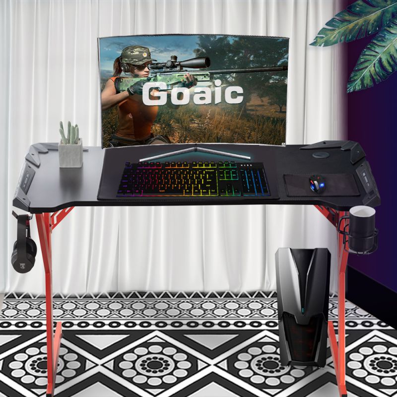 RESPAWN 3000 Gaming Computer Desk - Ergonomic Height Adjustable Gaming Desk, in Blue (RSP-3000-BLU)