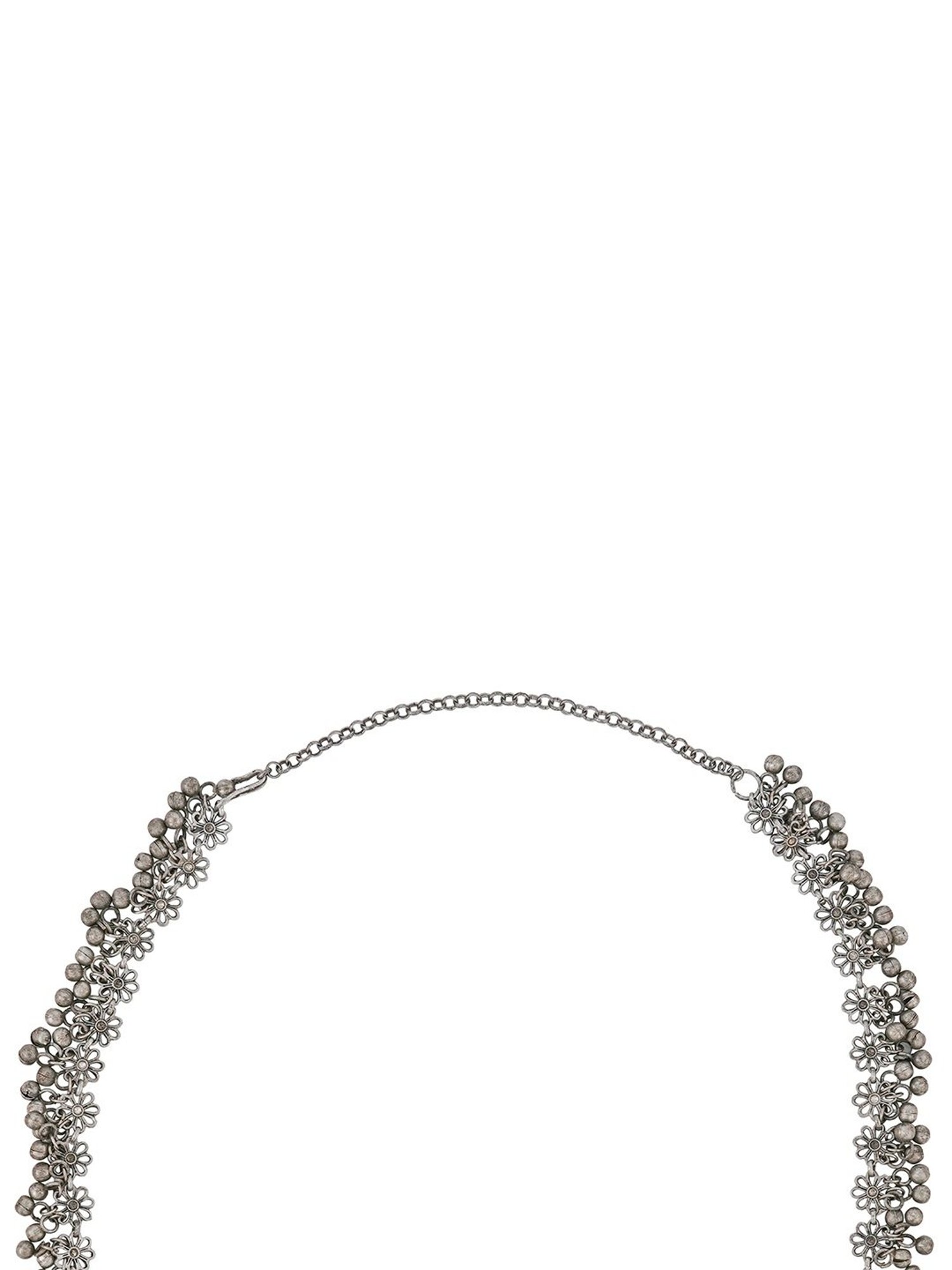 Teejh Lata Ghungroo Silver Waistband for Women