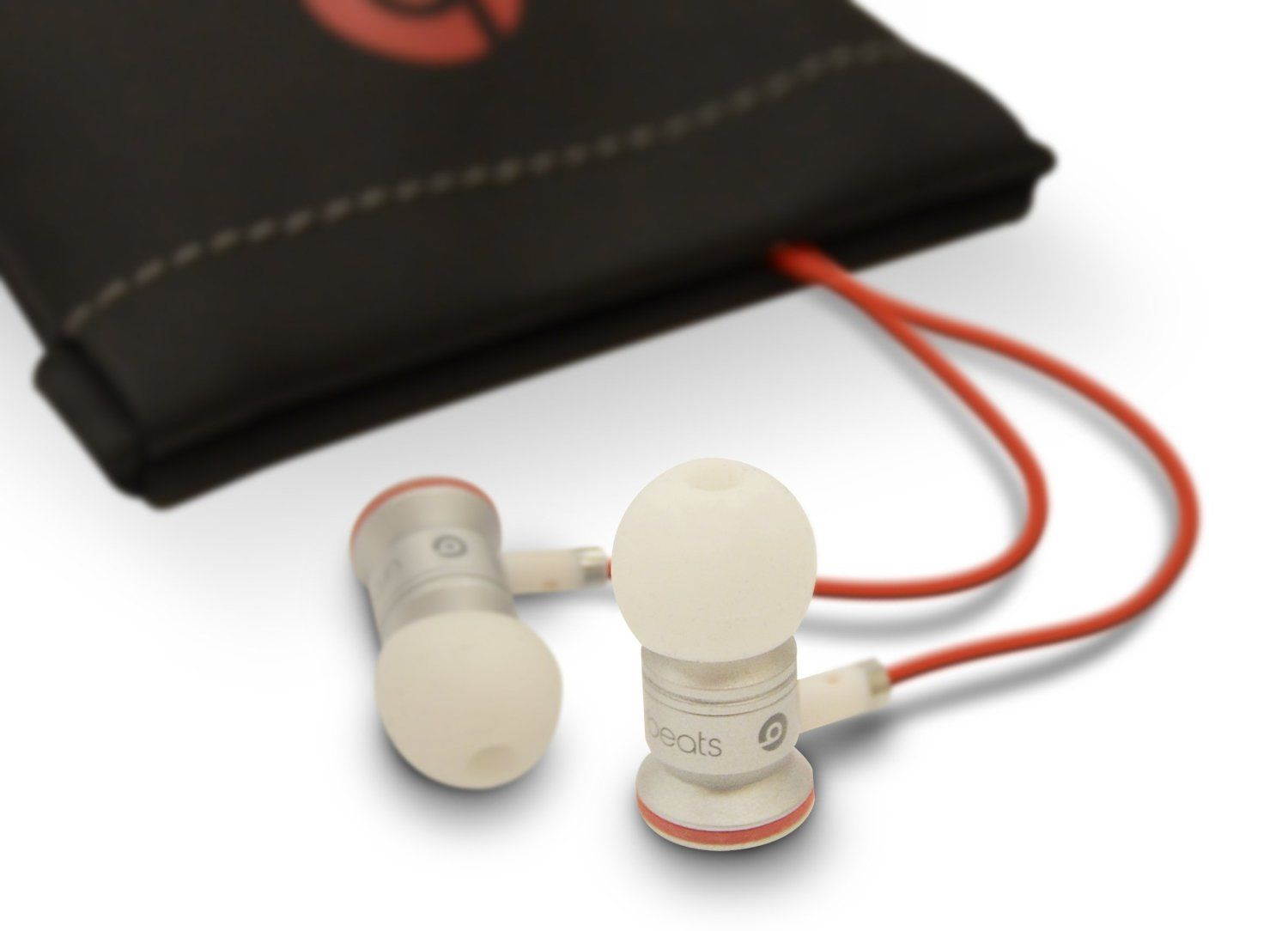NEW Genuine Urbeats Beats By Dr Dre In Ear Headset Earphones + Pouch - White/Red (NON RETAIL PACKAGING)