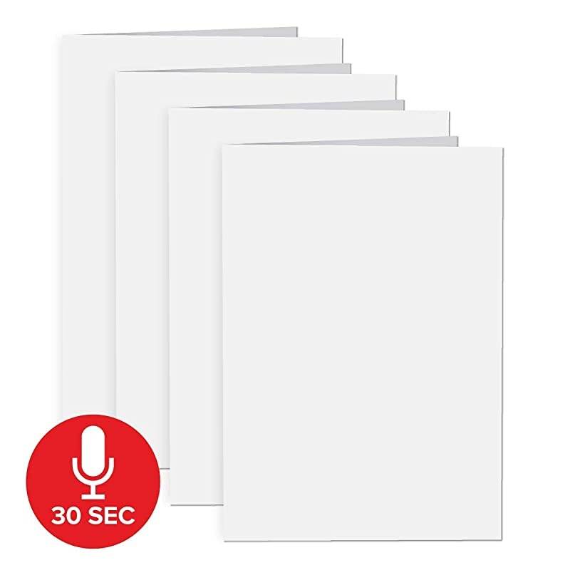 4 Pack  30 Second Recordable DIY Greeting Card Voice Recorder Module Blank WhiteApply Custom Design Artwork