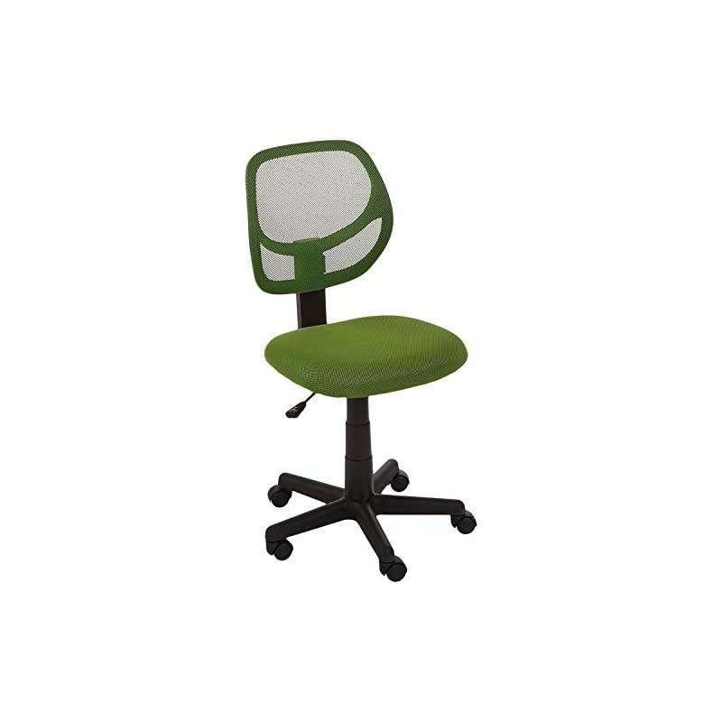 Basics Low-Back, Upholstered Mesh, Adjustable, Swivel Computer Office Desk Chair, Green