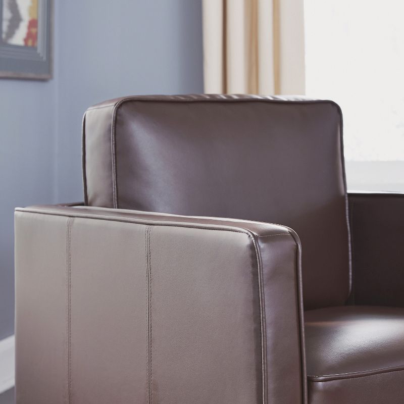 Bradley Upholstered Club Chair Dark Brown - Home Styles