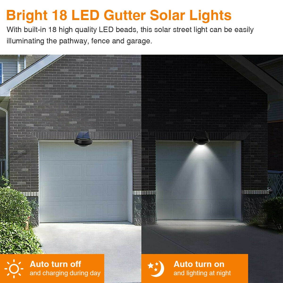 Outdoor Commercial 18 LED Solar Street Light IP55 Waterproof Dusk to Dawn Lamp