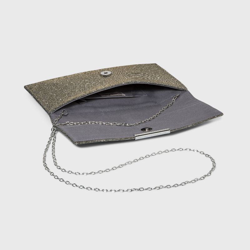 Estee & Lilly Snap Closure Shimmer Clutch - Green