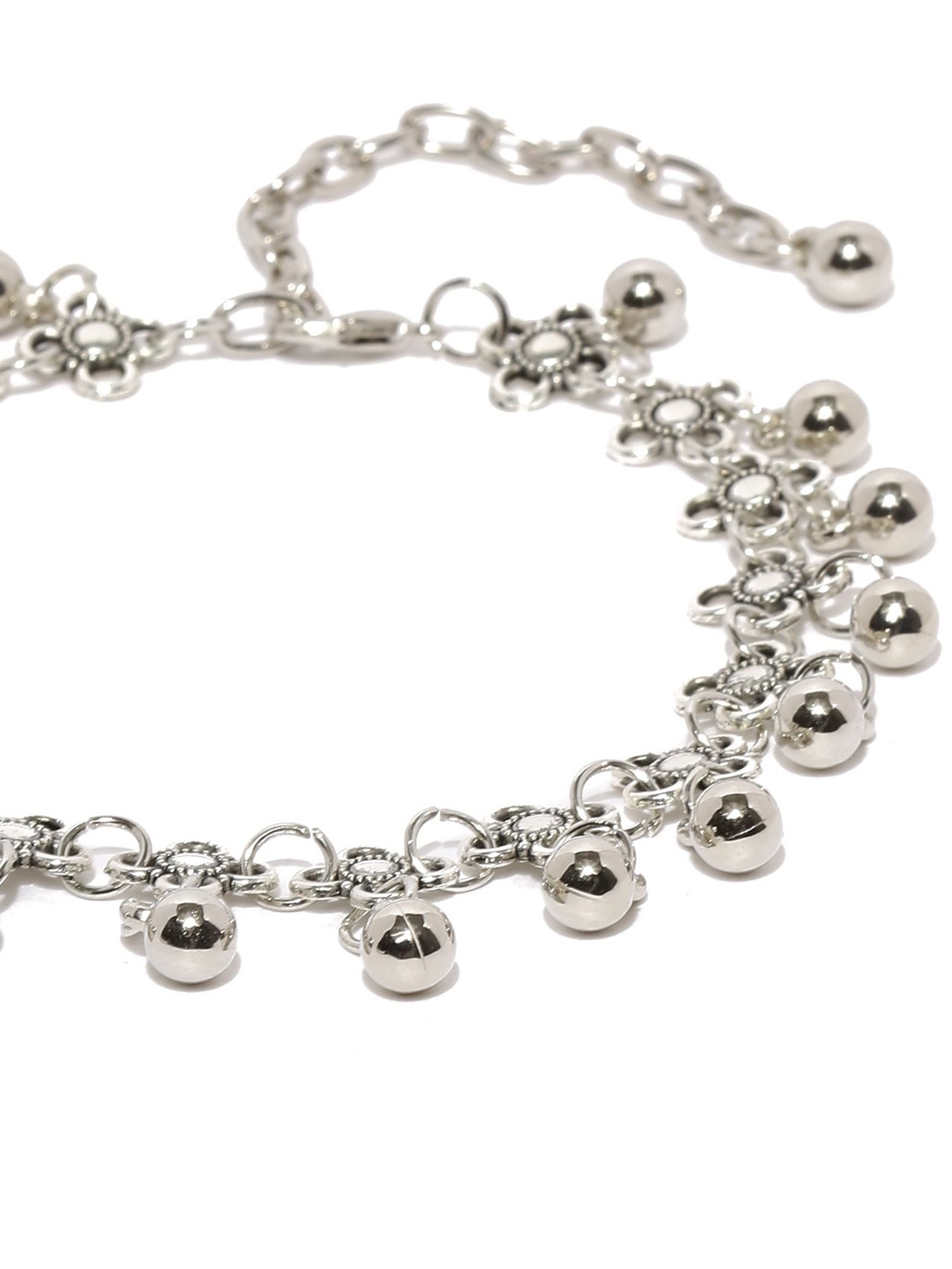 Oomph Oxidized Silver Bohemian Fashion Anklets - Pair of 1