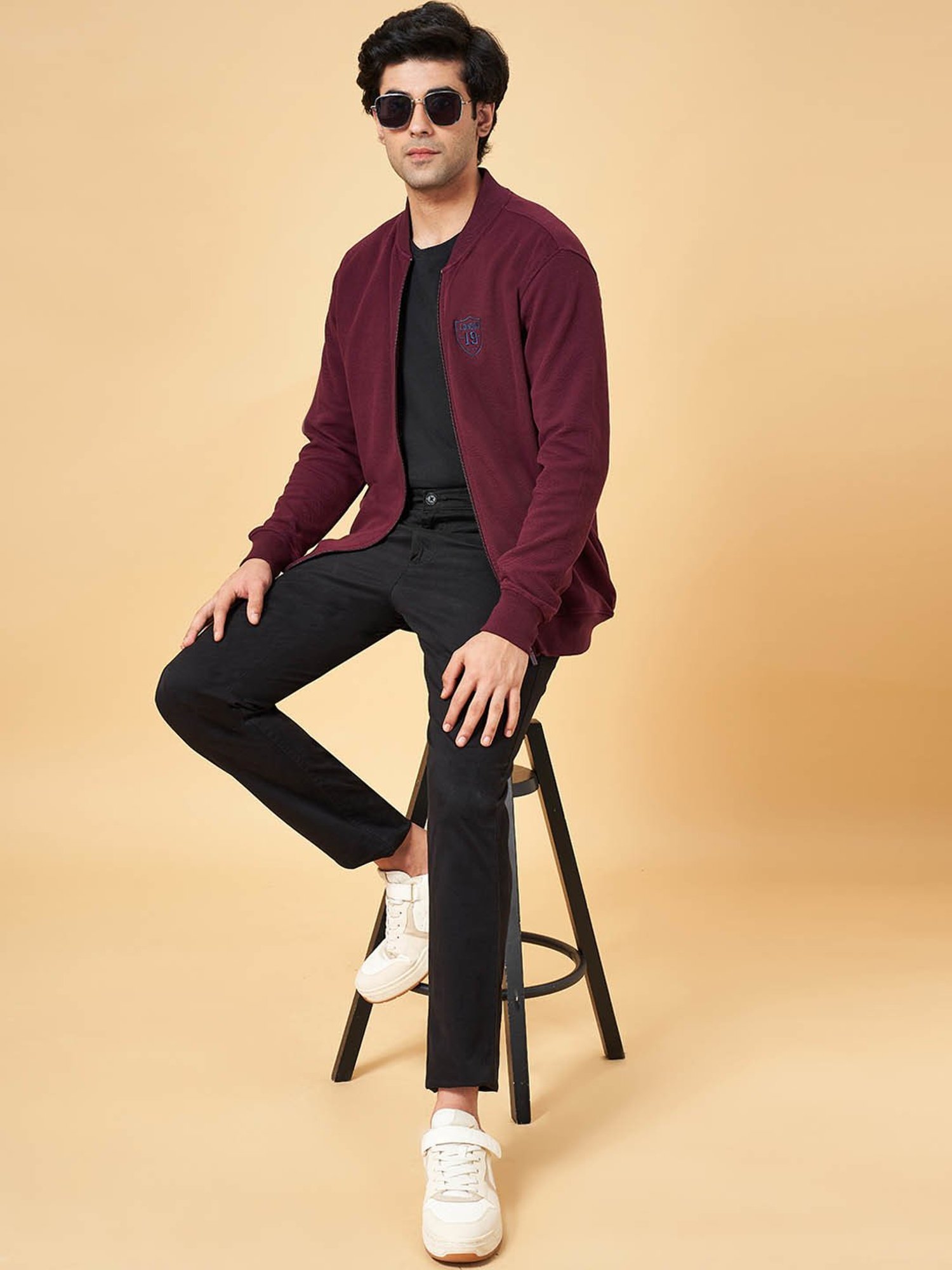 Byford by Pantaloons Wine Slim Fit Sweatshirt