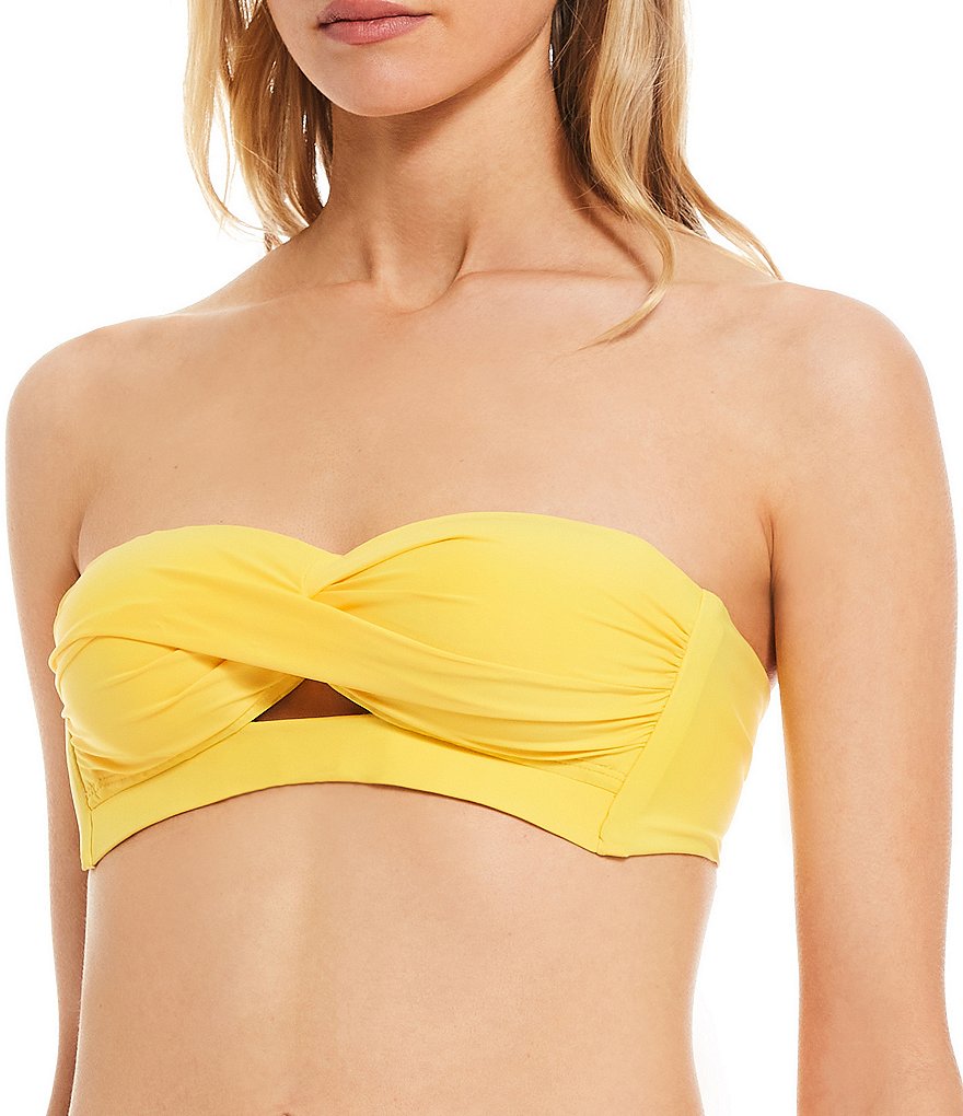 kate spade new york Dandelion Floral Mini Ruffle Swim Top