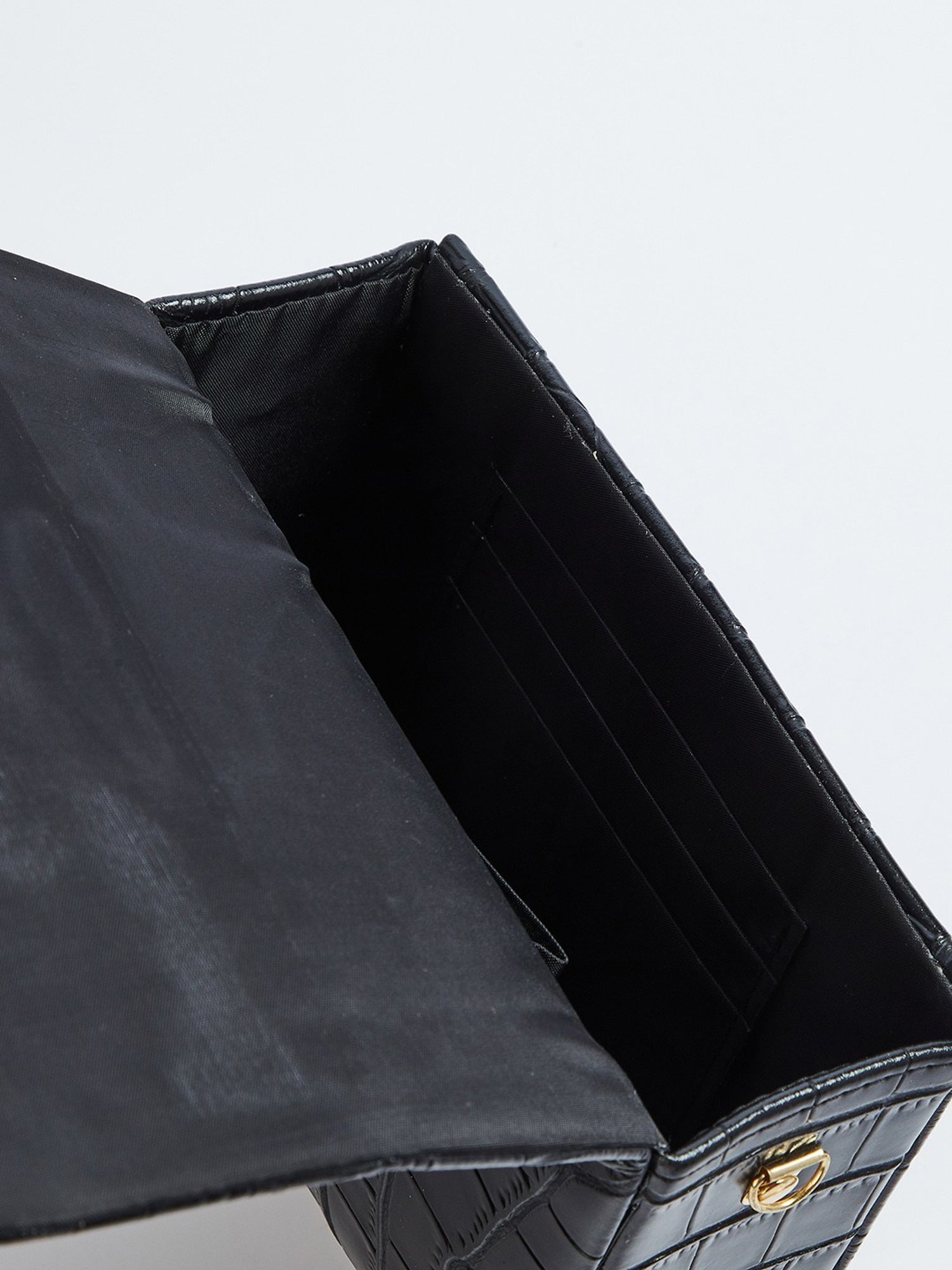 Code by Lifestyle Black Textured Sling Handbag