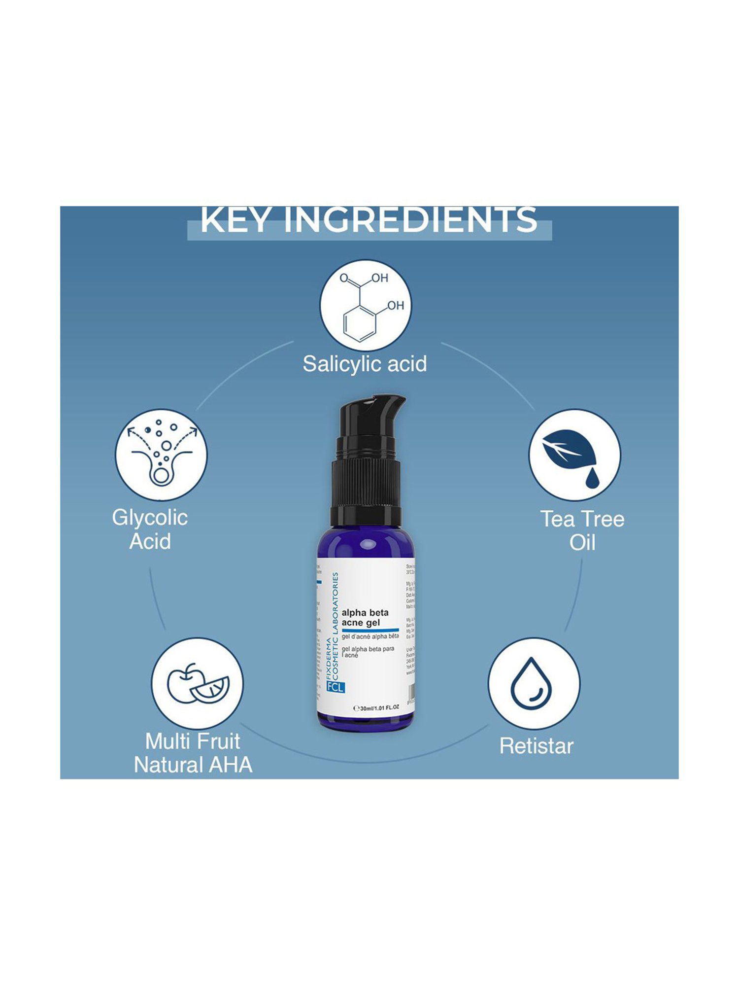 Fcl Alpha Beta Acne Gel For Acne, Unclog Pores, Blackheads Removal Gel, Spot Treatment - 30 ml