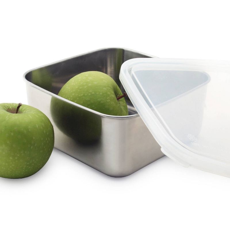 U-Konserve To-Go Stainless Steel Food-Storage Container Square 50oz - Clear  Plastic Lid