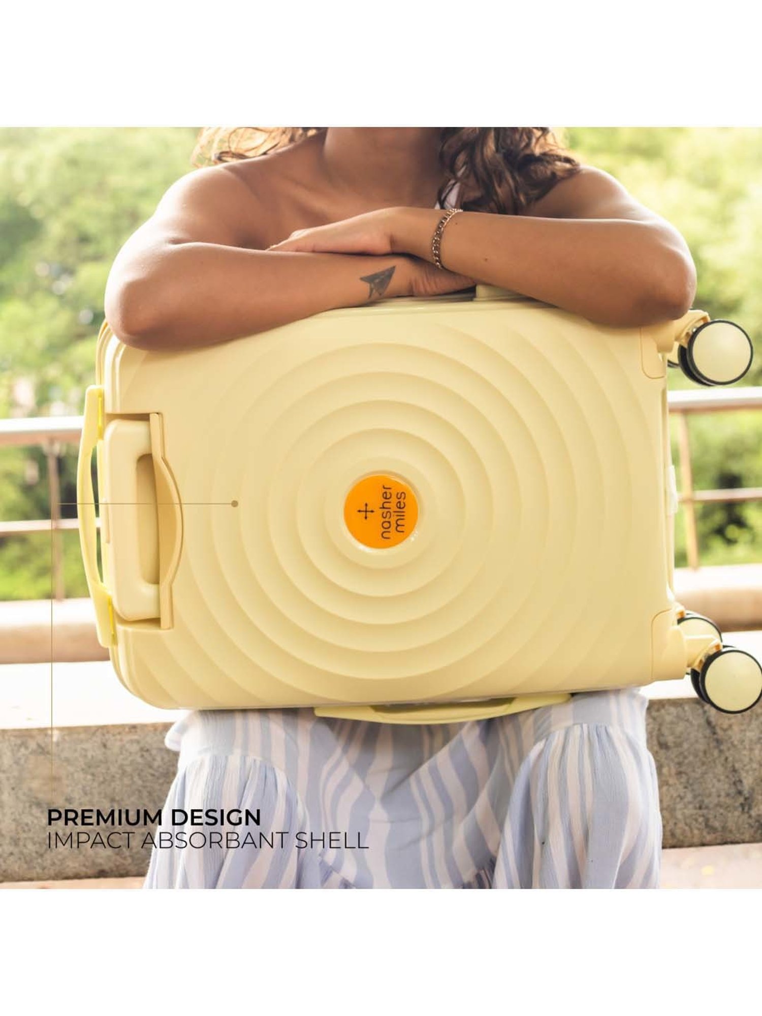 Nasher Miles Goa Hard-sided Polypropylene Cabin Cream Yellow Orange 20 inch|55cm Trolley bag