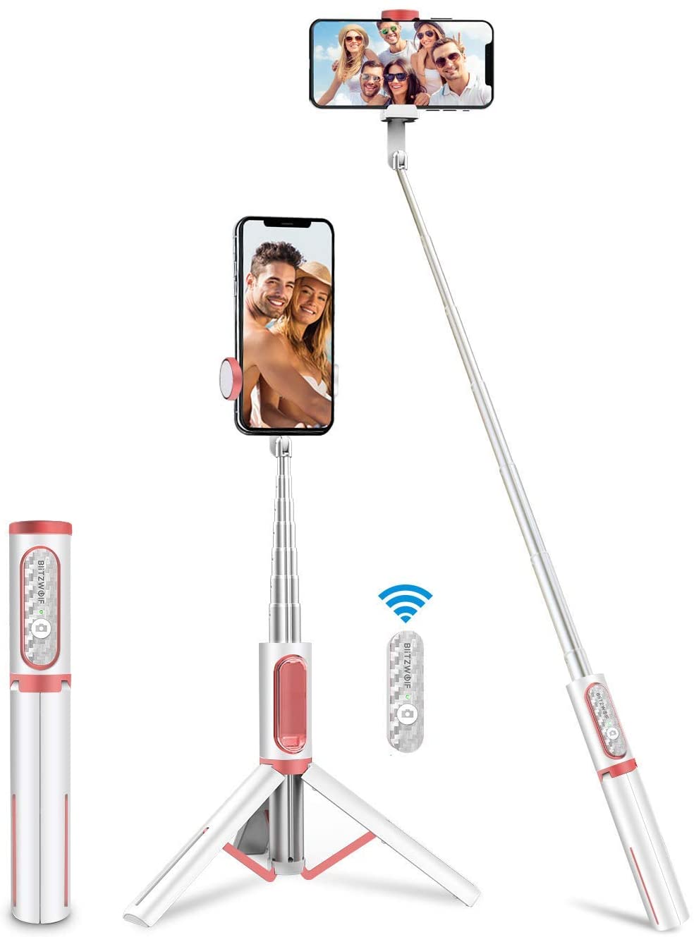 Selfie Stick Tripod, Mlay Extendable 3 in 1 Aluminum Bluetooth Selfie Stick with Wireless Remote and Tripod Stand 360&deg; Rotation for iPhone 12/11/11 Pro/XS Max/XS/XR/X/8/7, Samsung and Smartphone