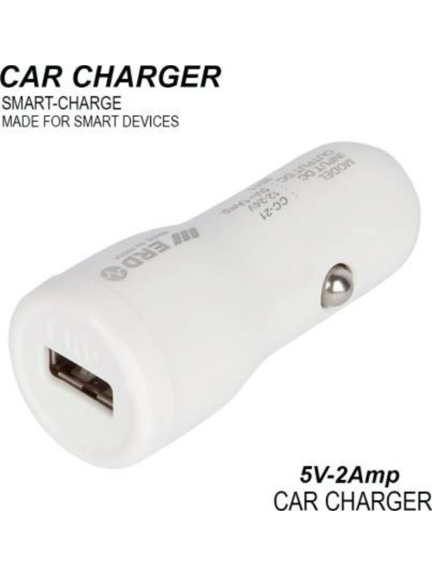 ERD 2 Amp Car Charger - (White)