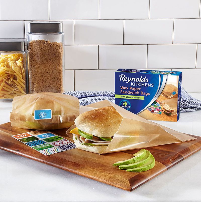 Reynolds Kitchens Wax Paper Sandwich Bags with Stickers - 50ct