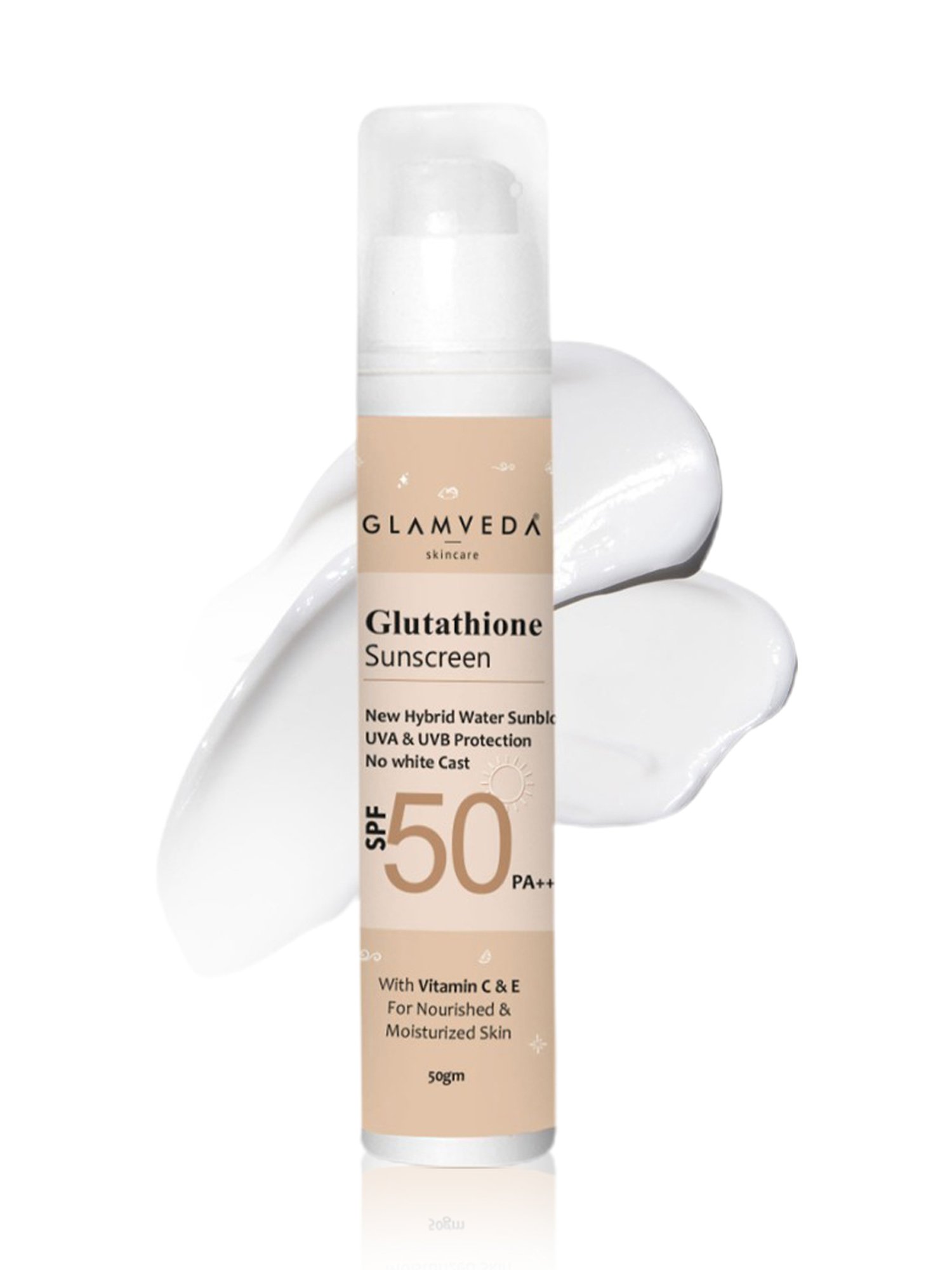Glamveda Glutathione Sunscreen SPF 50 Pa+++ - 50 gm