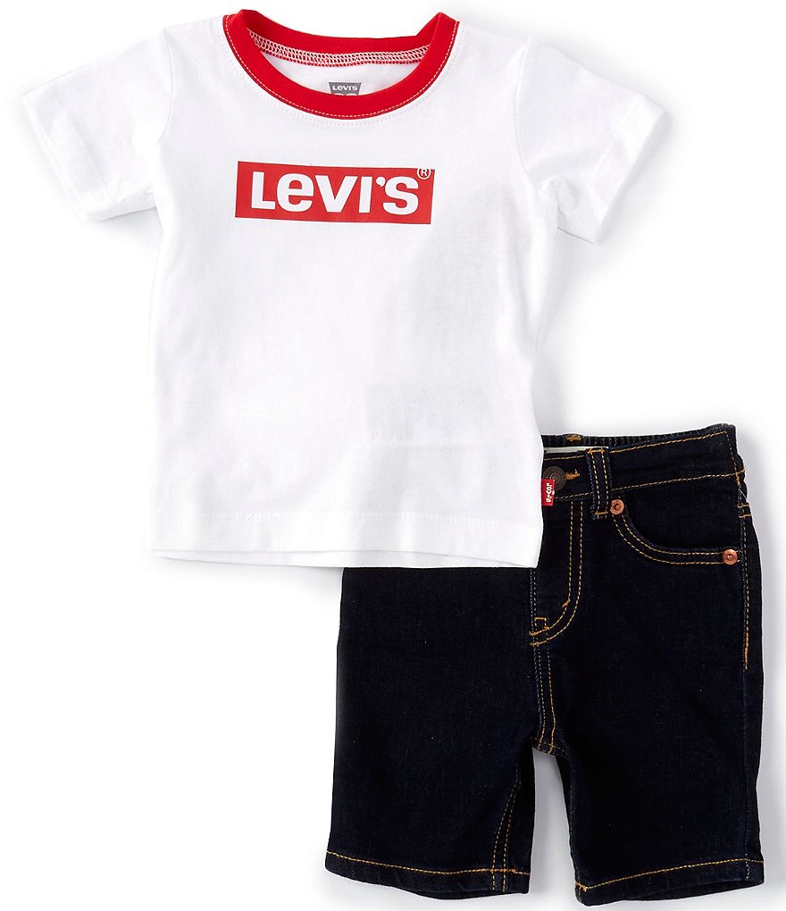 Levi's&reg; Baby Boys 12-24 Months Short-Sleeve Graphic Tee & Denim Shorts Set