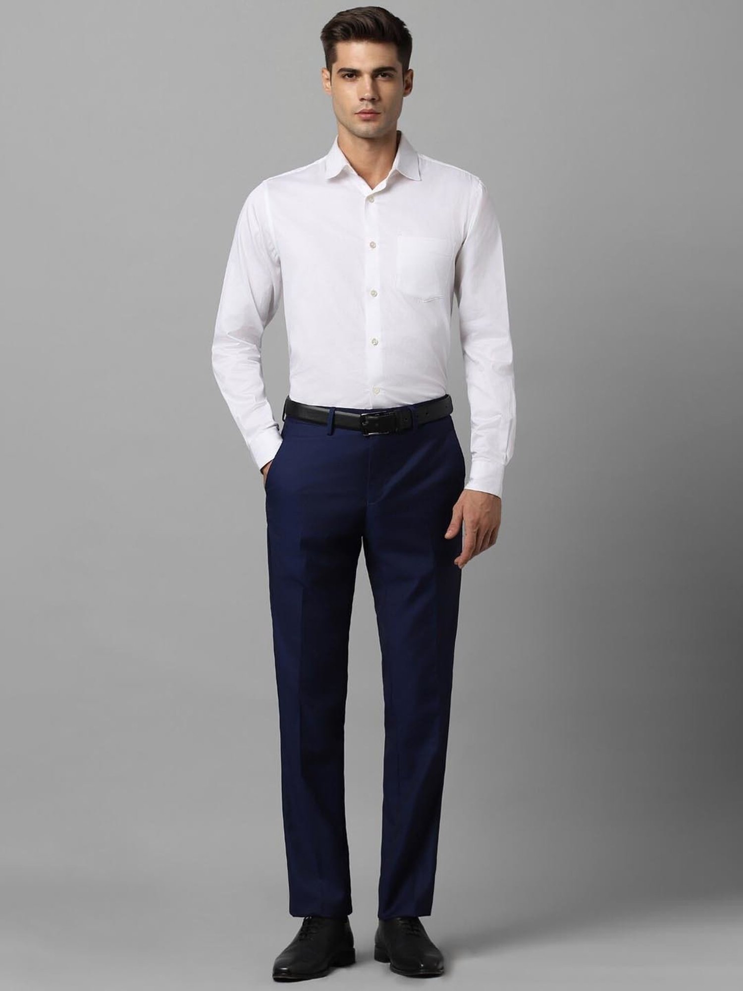 Allen Solly Navy Slim Fit Trousers