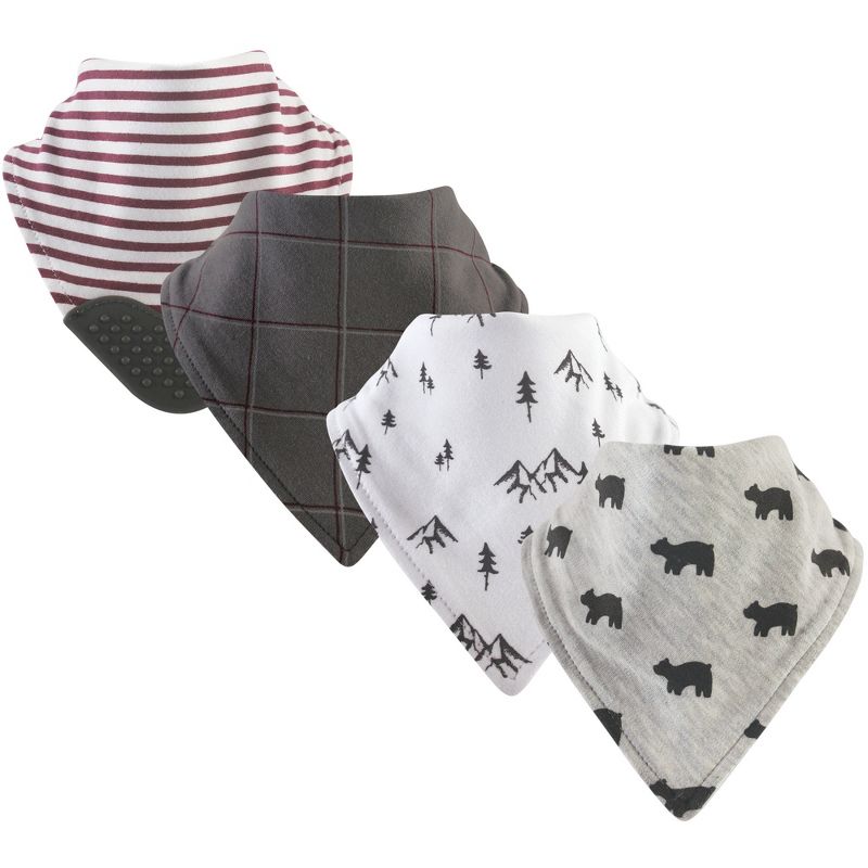 Yoga Sprout Baby Cotton Bandana Bibs 4pk, Mountains, One Size