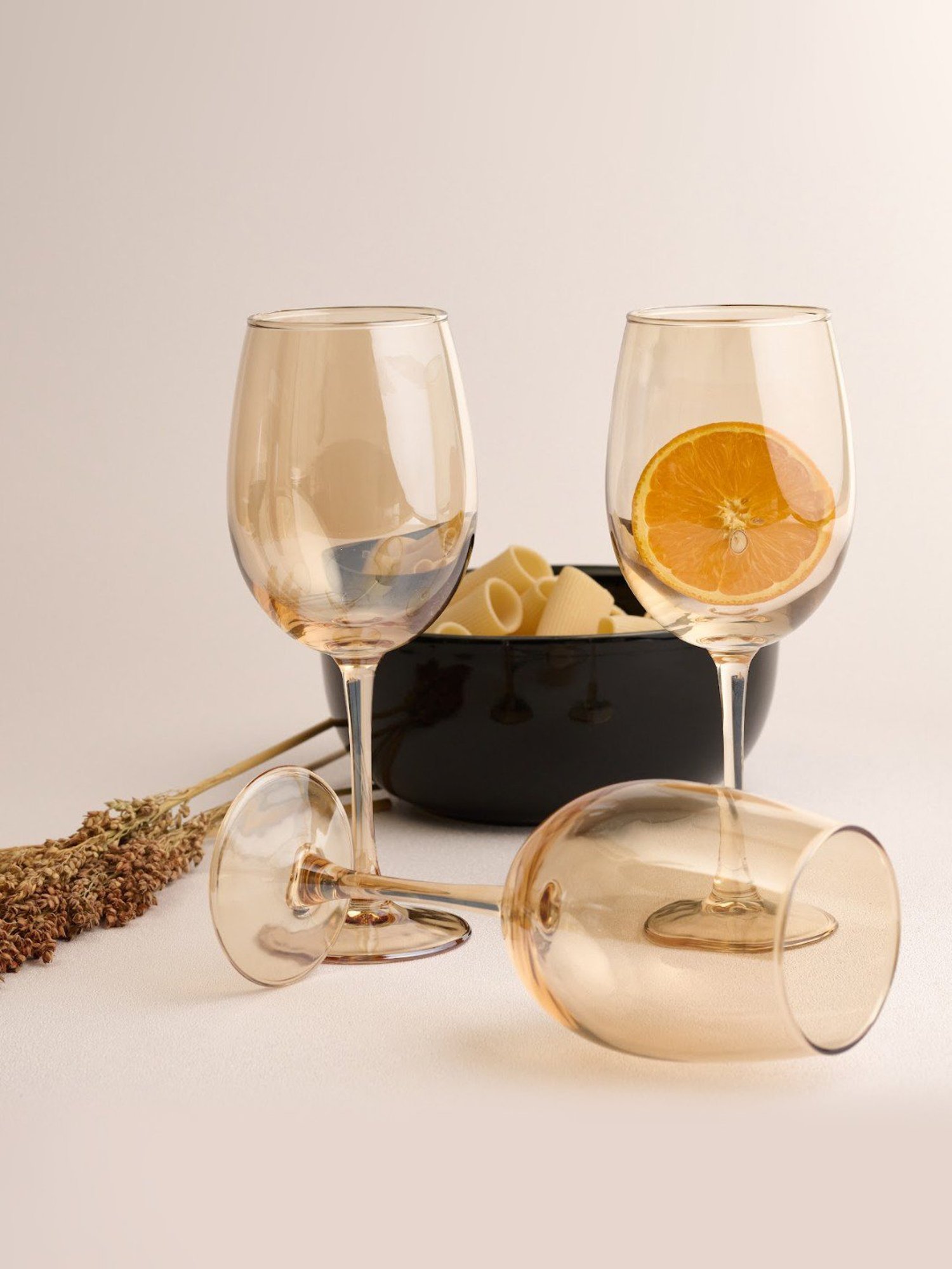 BlackCarrot Golden Wine Glass Set of 6