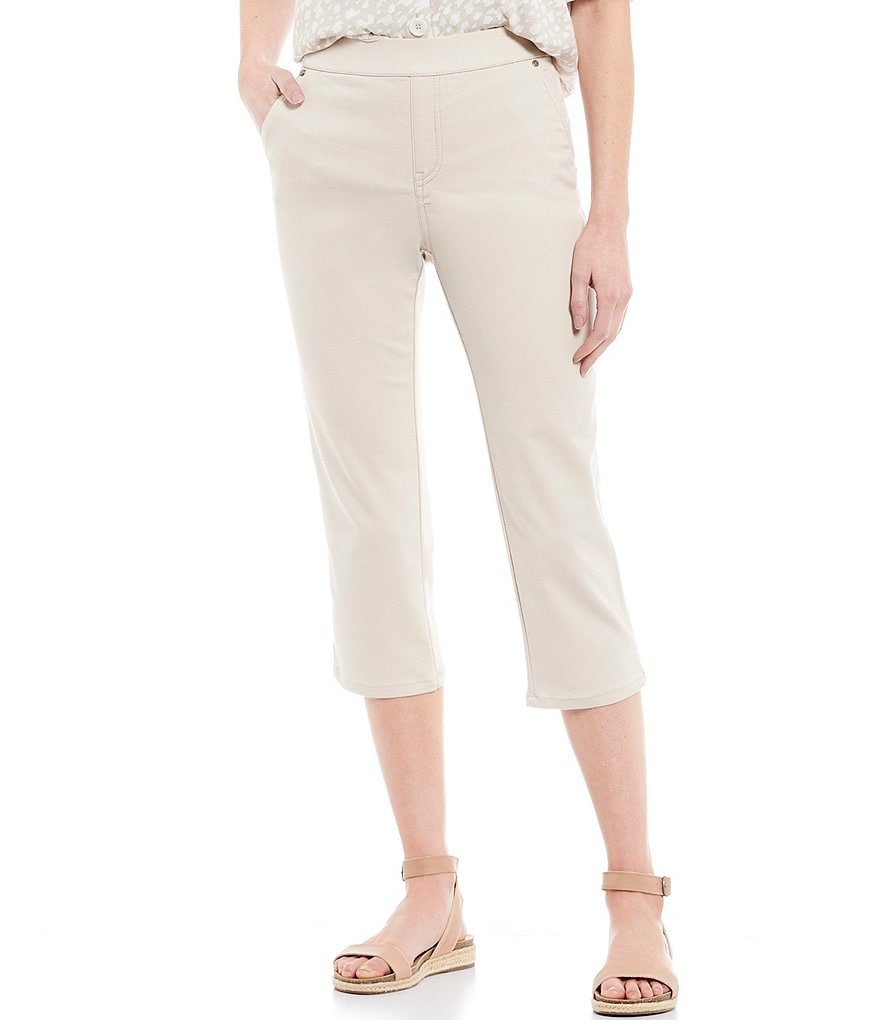 Ruby Rd. Petite Size Double Face Stretch Embellished Hem Capri Pants