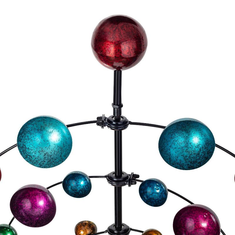 89" Iron Kaleidoscopic Multi-Spinning Kinetic Garden Stake - Alpine Corporation