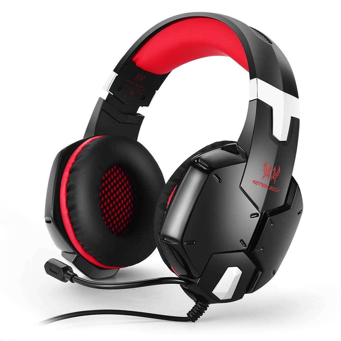 KOTION EACH G1200 Professional 3.5mm Plug Bass Stereo Gaming Headphone with Microphone, For PS4, Smartphone, Tablet, Computer, Notebook(Red)