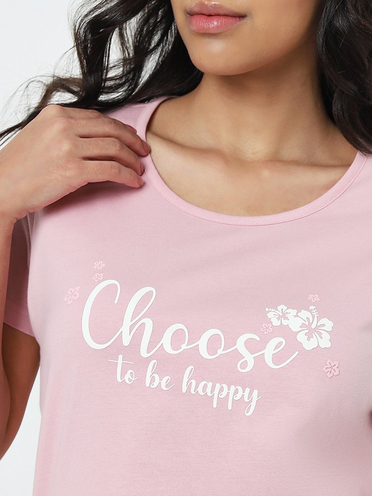 Wunderlove by Westside Pink Slogan Cotton Top