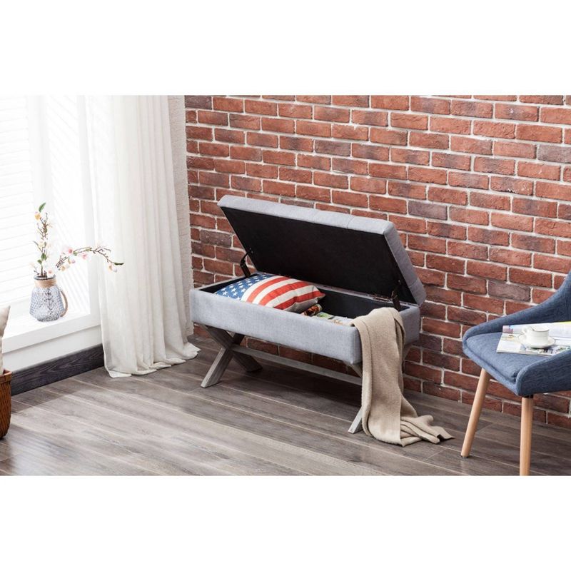 Angelina Storage Bench Gray - Boraam