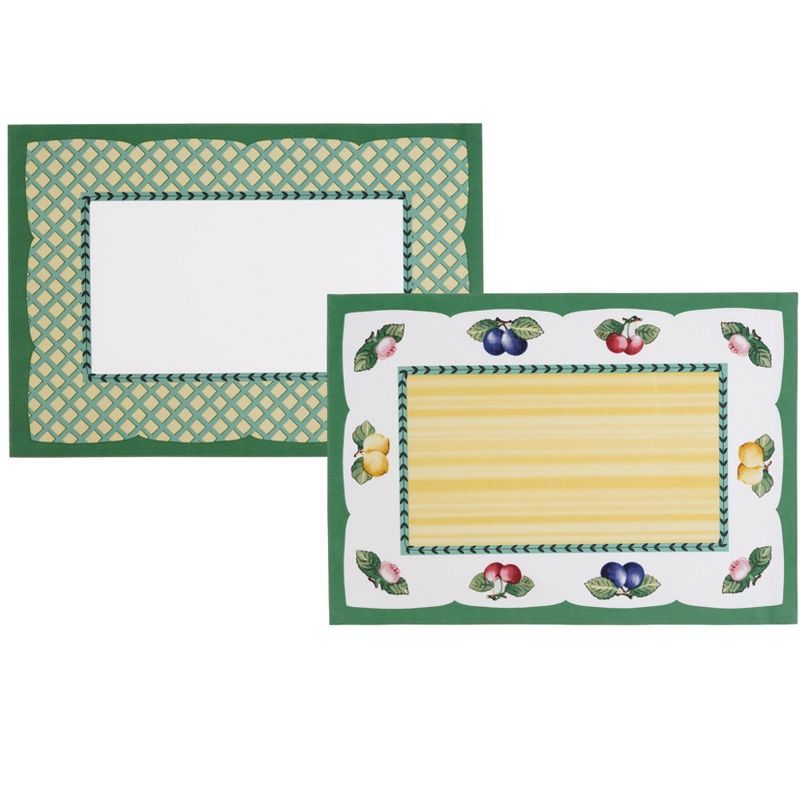 Villeroy & Boch - French Garden Cotton Fabric Reversible Placemat Set of 4 - 14" x 20"