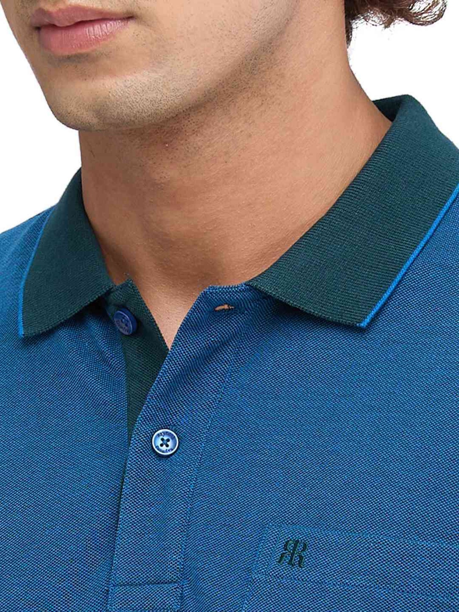 Raymond Blue Slim Fit Polo T-Shirt