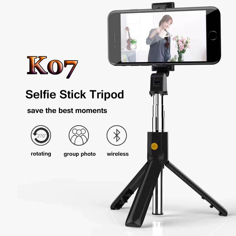 Remote Extendable Mini Tripod Wireless Bluetooth Selfie Stick for iphone/Android/3 in 1Foldable Handheld Monopod Shutter