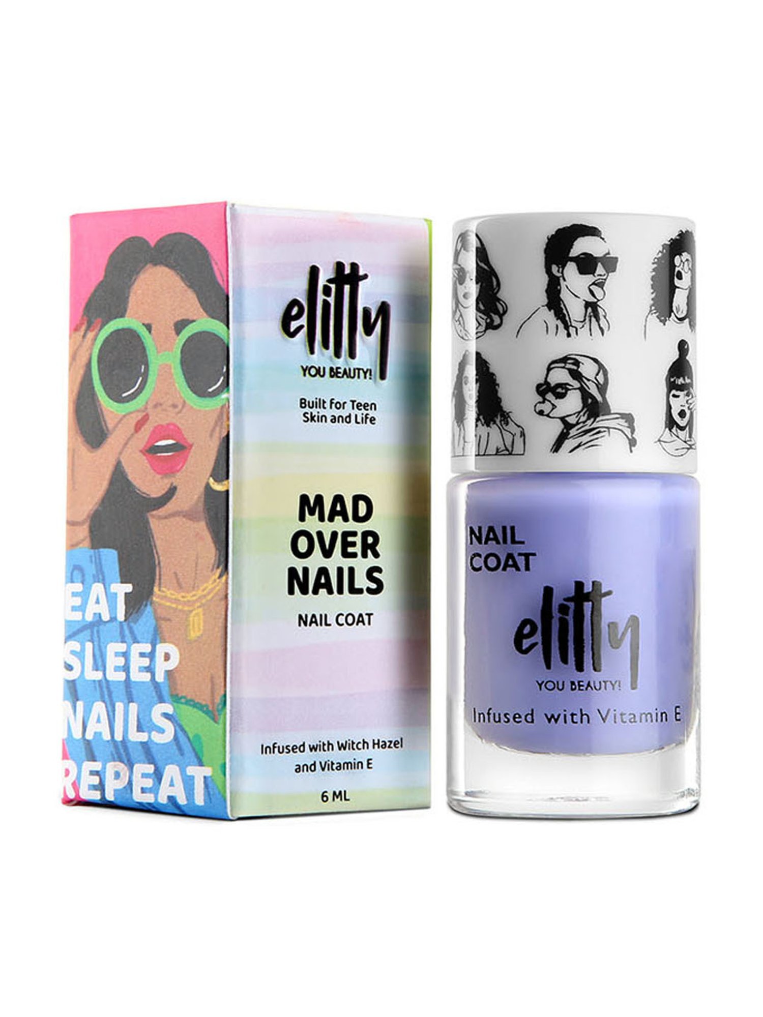 Elitty Mad Over Nails Glossy Nail Polish Meta Verse (Purple) - 6 ml