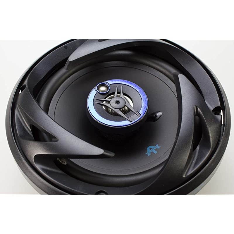 ATS653 65 Inch 3 Way Car Speakers Black and Blue Pair 300 Watt Max 3 Way Voice Coil NeoMylar Soft Dome Tweeter Pair of 2 Car Speakers