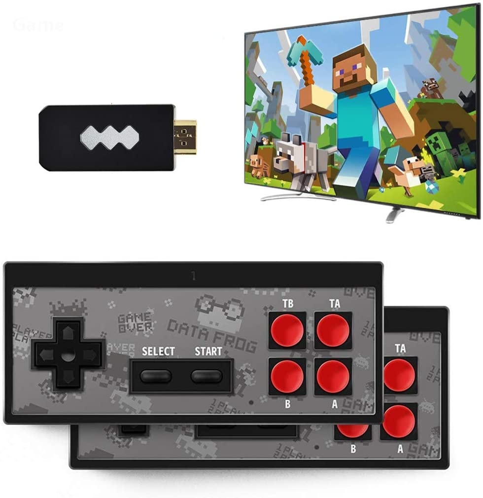 Retro Game Console, TV HDMI Interface Card Game Console, Wireless Controller with U Disk Size Game Console, 32G Memory cardbuilt-in 818 Classic Games(Other Games can be Downloaded)