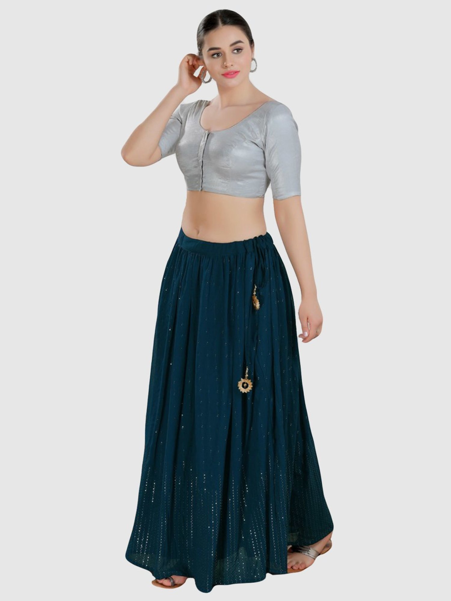 Salwar Studio Silver Plain Blouse
