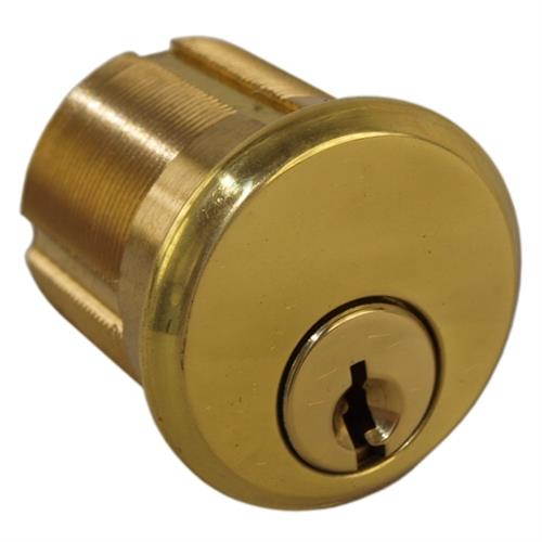 Tuff Stuff 125B Polished Brass US3 Solid Brass Replacement 1-1/4" Mortise Cylinder Lock With Segal SE1 Keyway