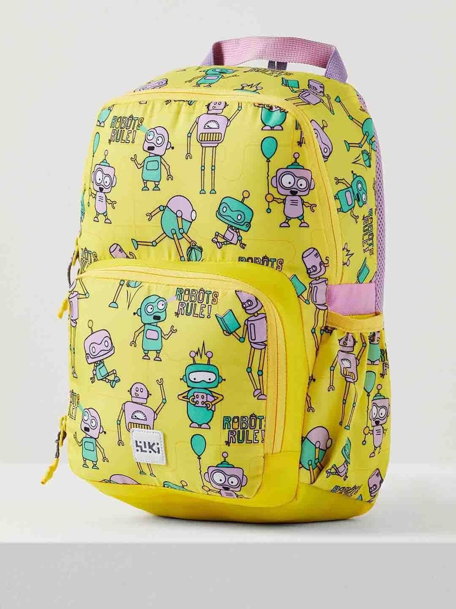 Wiki Back to School Champ 1 Yellow Polyester Printed Backpack - 11 Ltrs